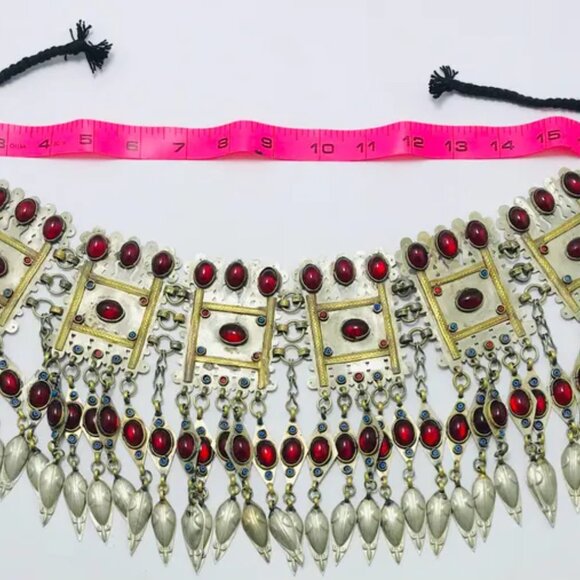 Vintage Turkmen Kuchi Belt, Handmade Belly Belt, Boho Turkmen Belly Dance Belt, - Picture 10 of 16